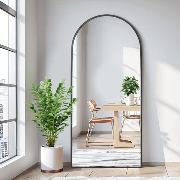 28 in. W. x 59 in. H Full Length Arched Free Standing Body Mirror