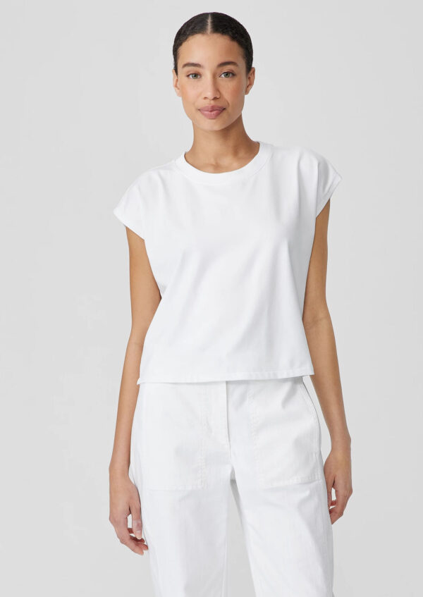 EILEEN FISHER Pima Cotton Stretch Jersey Square Top    female  size:Extra Extra Small