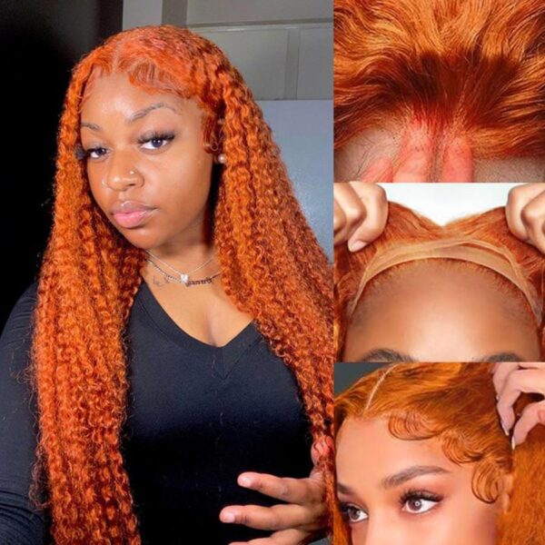 WOWANGEL Ginger Orange Curly 9X6 Wear Go Glueless Wig HD Lace Wigs