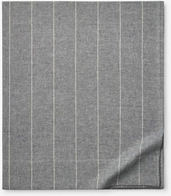 The Company Store Legends Hotel Bromley Stripes Yarn-Dyed Smoke Velvet Cotton Flannel Full Flat Sheet