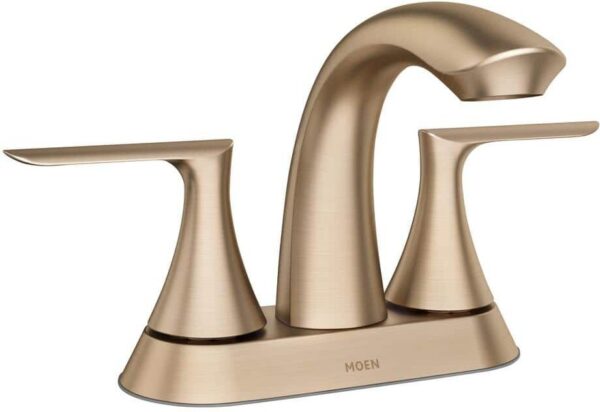 MOEN Findlay 4 in. Centerset Double-Handle Bathroom Faucet in Bronzed Gold