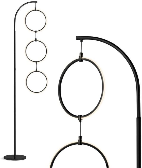 Brightech Nova 74 in. Classic Black Industrial 3-Light LED Energy Efficient Arc Floor Lamp with Built-In 3-Way Dimmer Function