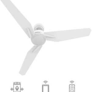 CARRO Tilbury 56 in. Dimmable LED Indoor/Outdoor White Smart Ceiling Fan with Light and Remote