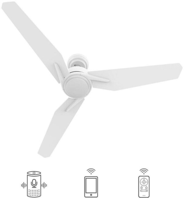 CARRO Tilbury 56 in. Dimmable LED Indoor/Outdoor White Smart Ceiling Fan with Light and Remote