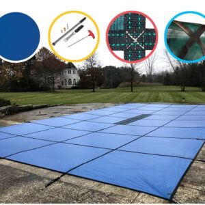 Water Warden 20 ft. x 50 ft. Rectangle Blue Solid In-Ground Safety Pool Cover