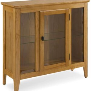 Leick Home Natural Oak Entryway Curio Cabinet with Interior Light