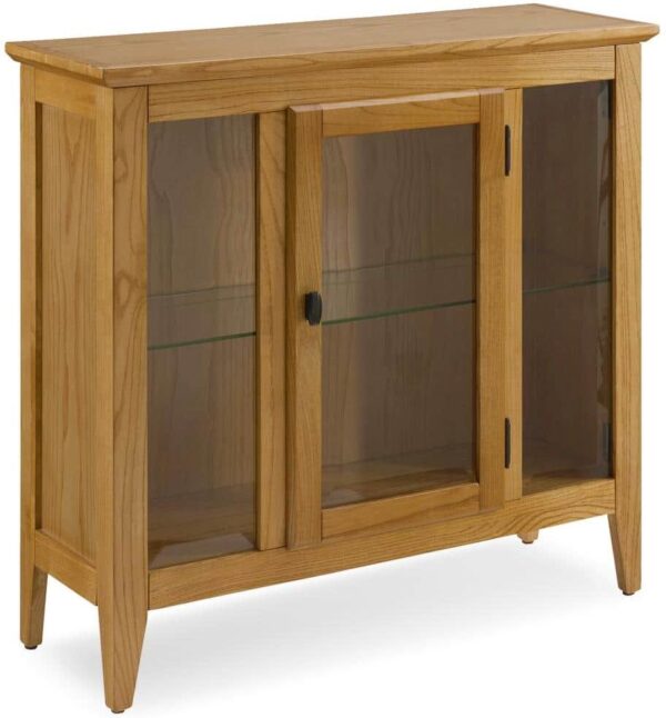 Leick Home Natural Oak Entryway Curio Cabinet with Interior Light