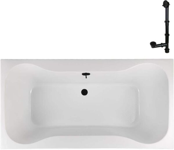 Streamline N-4500-772-BL 72 in. x 36 in. Rectangular Acrylic Soaking Drop-In Bathtub