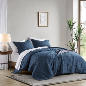 510 Design Camden 2-Piece Navy Microfiber Twin/Twin XL Chambray Print Solid Comforter Set