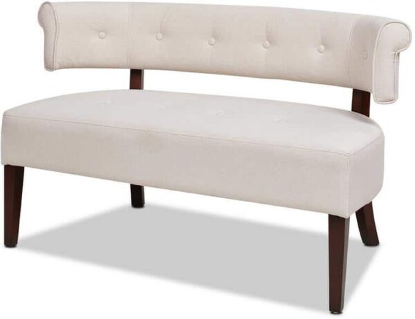 Taylor Jared 51 in. Sky Neutral Yarn Dyed Tufted Linen 2-Seater Settee with Flared Arms