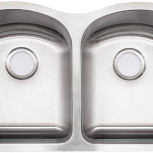 Glacier Bay 32 in. Undermount 50/50 Double Bowl 20 Gauge Stainless Steel Kitchen Sink with Accessories