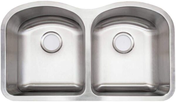 Glacier Bay 32 in. Undermount 50/50 Double Bowl 20 Gauge Stainless Steel Kitchen Sink with Accessories