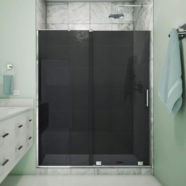 DreamLine Mirage-X 56- 60 in. W x 72 in. H Sliding Frameless Shower Door in Chrome with Tinted Glass