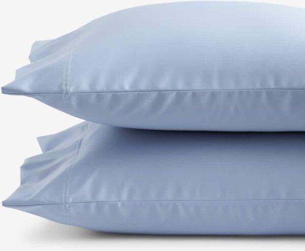 The Company Store Legends Hotel Supima Cotton Wrinkle-Free Blue Shadow Sateen Standard Pillowcase (Set of 2)