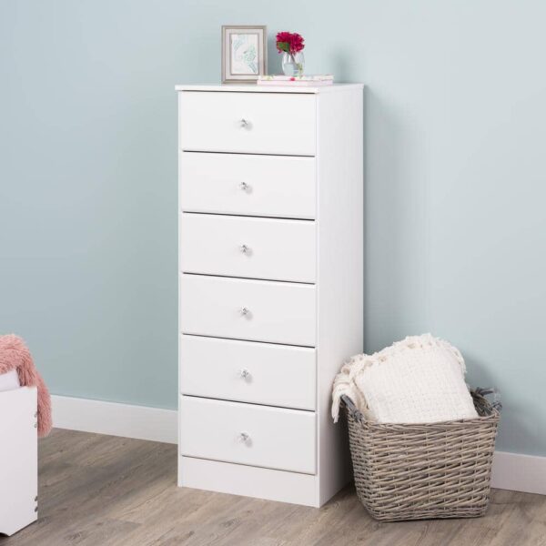 Prepac Astrid 6-Drawer Crystal White Chest of Drawers