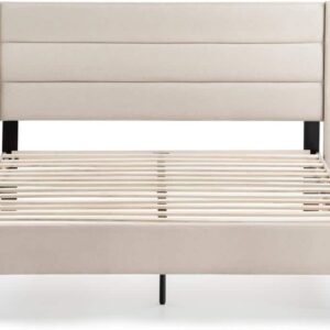 Brookside Amelia Upholstered Cream Full Bed with Horizontal Channels