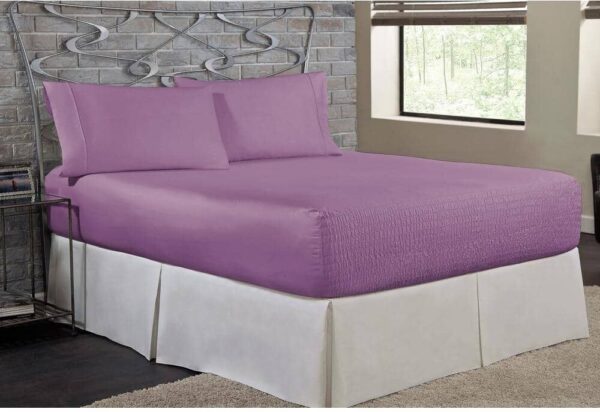 Bed Title Bed Tite Microfiber 4-Piece Lilac Solid 200 Thread Count Microfiber Queen Sheet Set