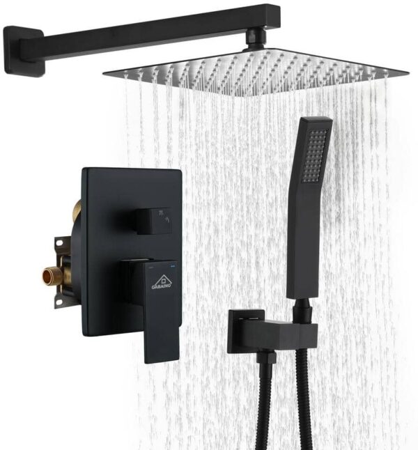 CASAINC 2-Function 10 in.Wall-Mounted Shower System in Matte Black