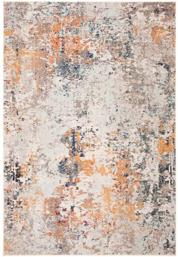 SAFAVIEH Madison Gray/Beige 4 ft. x 6 ft. Geometric Area Rug