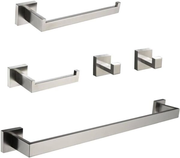 Boyel Living 5-Piece Bath Hardware Set with Towel Hooks