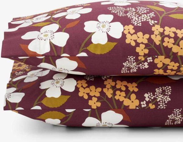 The Company Store Company Cotton Adley Floral Plum Cotton Percale Standard Pillowcase (Set of 2)