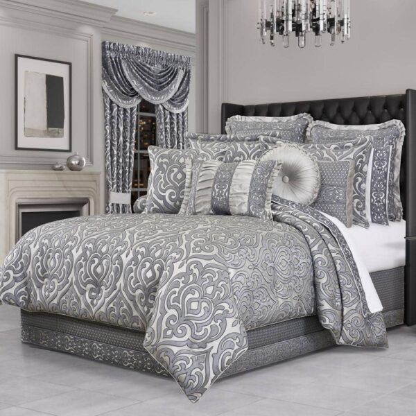 Bylthe 4-Pieces Pewter Polyester California King Comforter Set