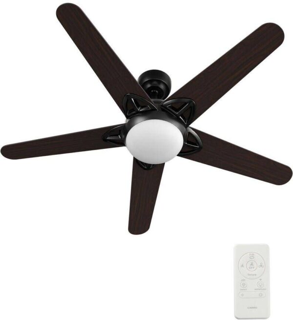 CARRO Sonnen 52 in. Dimmable LED Indoor/Outdoor Black Smart Ceiling Fan with Light and Remote