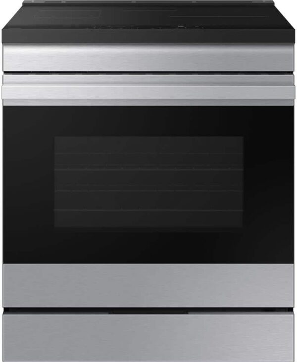 Samsung Bespoke 30 in. 6.3 cu.ft. 4 Burner Element Smart Slide-In Induction Range w/ Air Sous Vide in Stainless Steel