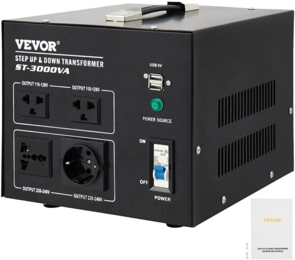 VEVOR Step Up Down Transformer Voltage Converter 2100-Watt 240-Volt to 110-oltV 1103-Volt to 240-Volt US-UK