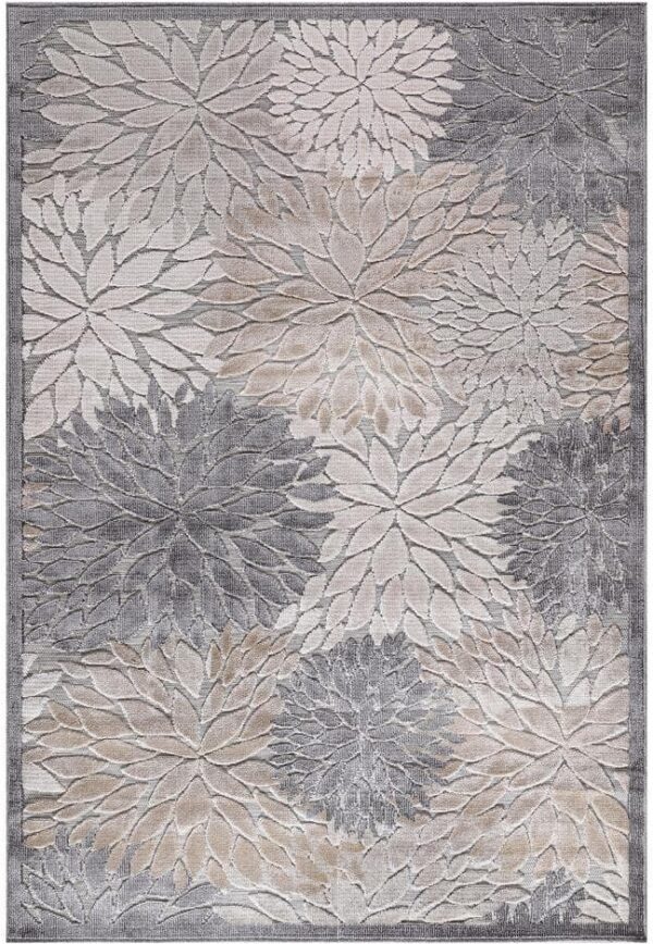 Beverly Rug Beige 6 ft. x 9 ft. Equator Floral Tropical Indoor Outdoor Area Rug