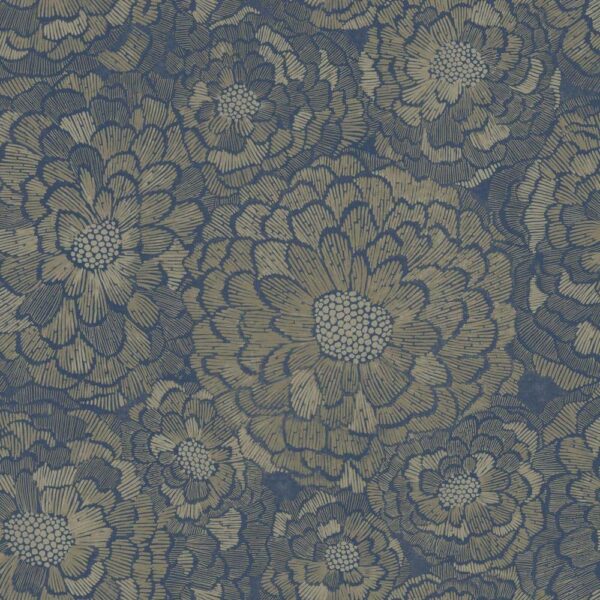 RoomMates 28.18 sq. ft. Blue Zen Dahlia Peel and Stick Wallpaper