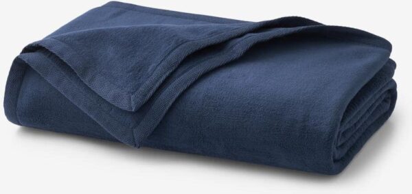 The Company Store Cotton Fleece True Navy Cotton Twin Blanket