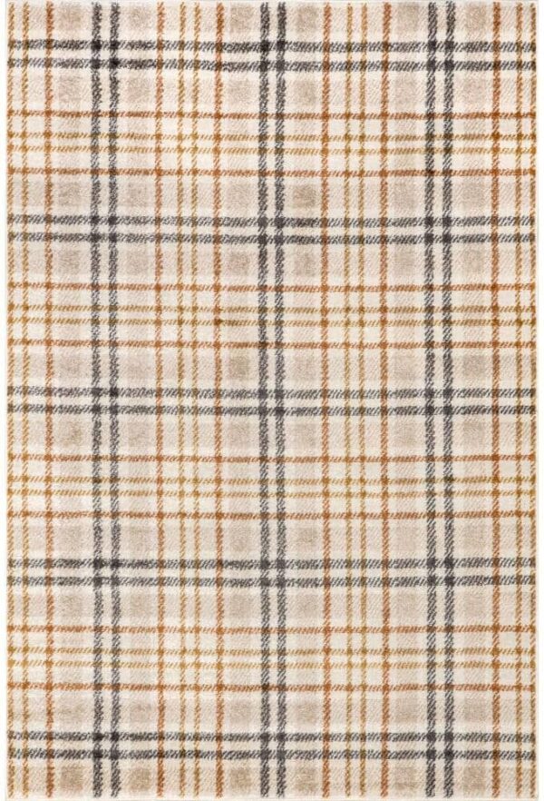 nuLOOM Noelani Casual Plaid Orange and Gray 5 ft. 3 in. x 7 ft. 7 in. Area Rug