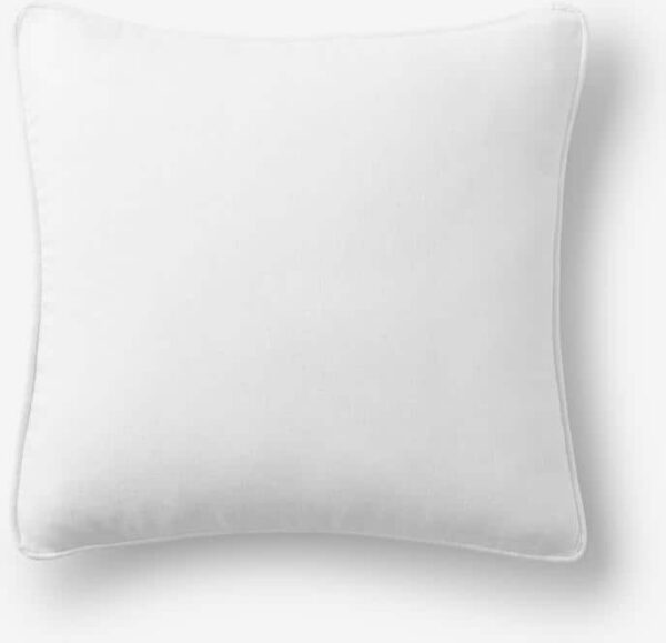 The Company Store Linen White Solid Machine Washable 18 in. x 18 in. Throw Pillow Cover