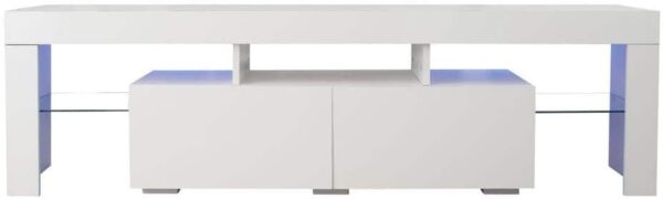 Polibi Modern TV Stand Fits TV's up to 70 in. with Modern White TV Stand