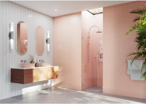 Glass Warehouse Illume 34 in. W x 78 in. H Wall Hinged Frameless Shower Door in Chrome Finish with Clear Glass